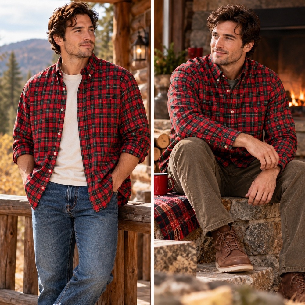 Vintage Claybrooke Outdoors NWT Red Green Tartan Plaid Flannel Shirt